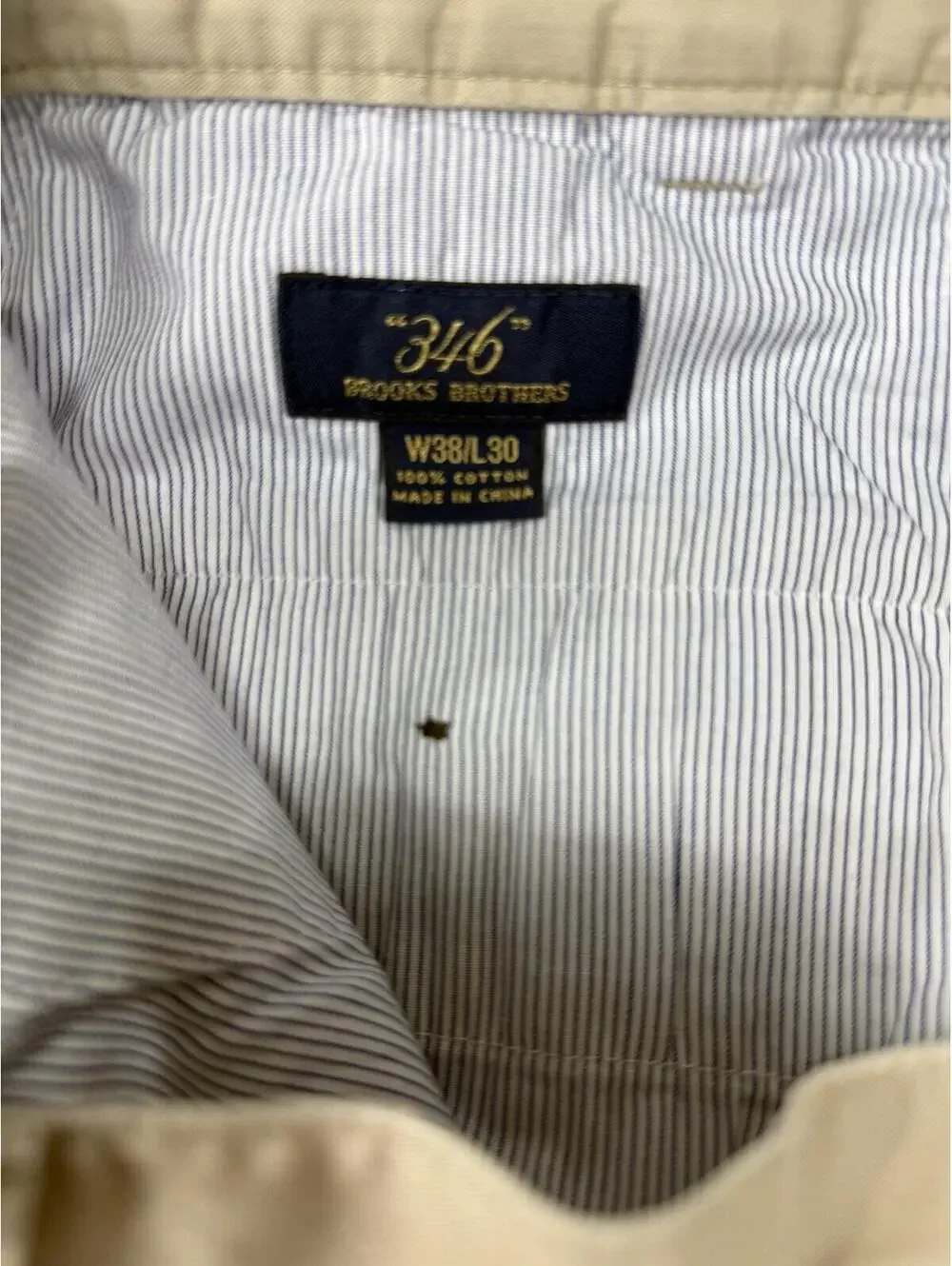 Brooks Brothers "346" Men's 38  Khaki Shorts 100% Cotton Flat Front Preppy - Picture 3 of 8